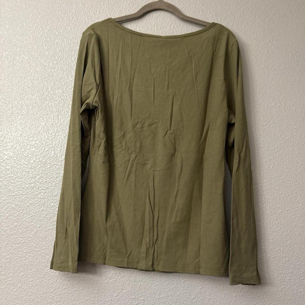 Luxhult Long Sleeve Shirt for Women Ribbed One Piece Cutout Top - Picture 3 of 8